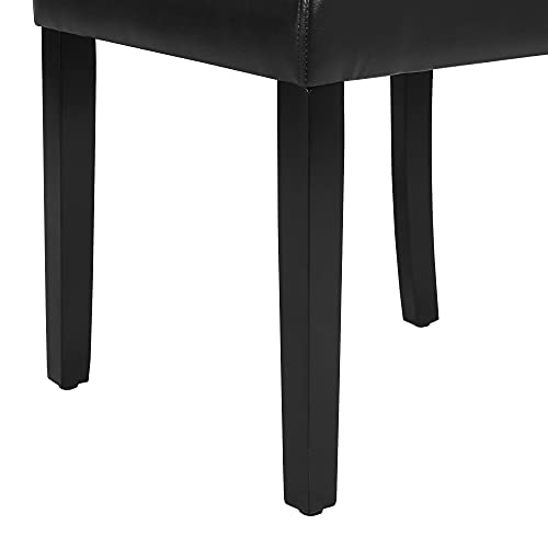 Yaheetech Set of 4 Black Faux Leather Dining Chairs