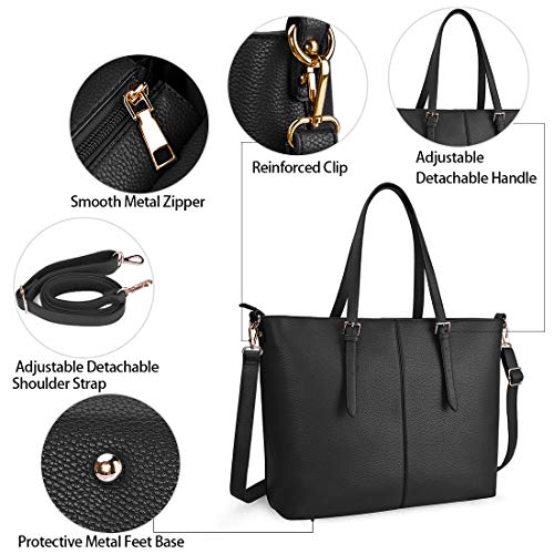 NUBILY Women's 15.6" Laptop Tote Bag - Black