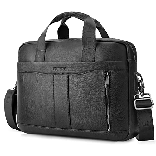 Men's Leather Laptop Bag - 15.6 Inch Briefcase