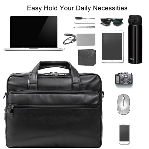Seyfocnia Leather 15.6" Laptop Messenger Bag