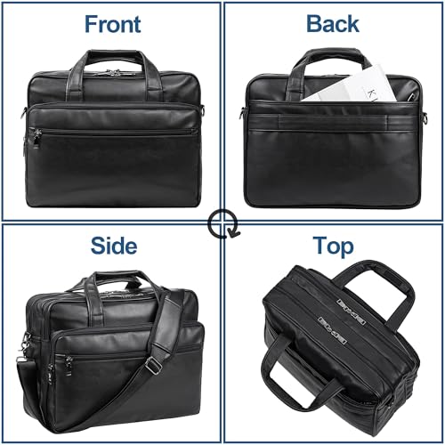Seyfocnia Leather 15.6" Laptop Messenger Bag