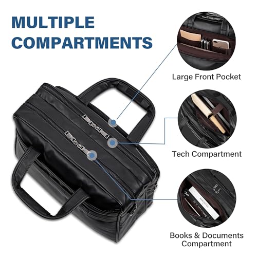 Seyfocnia Leather 15.6" Laptop Messenger Bag
