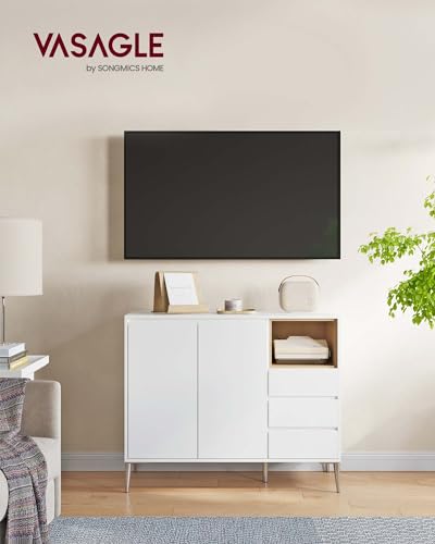 Modern Cloud White Sideboard with Adjustable Shelf