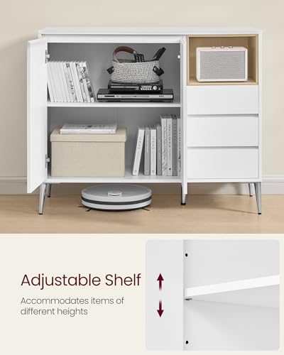 Modern Cloud White Sideboard with Adjustable Shelf