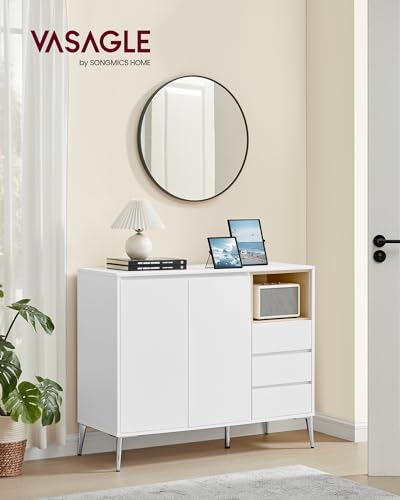 Modern Cloud White Sideboard with Adjustable Shelf
