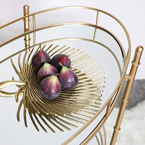 Elegant Gold Mirrored Oval Drinks Trolley