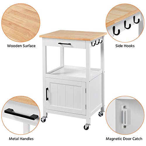 Yaheetech Rolling Kitchen Storage Cart with Cabinet