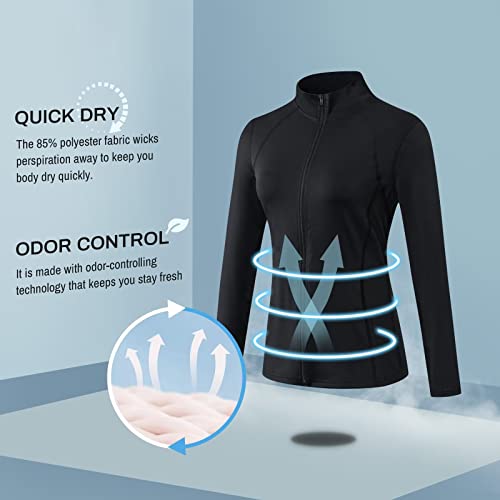 Women's Lightweight Full Zip Running Jacket with Pockets