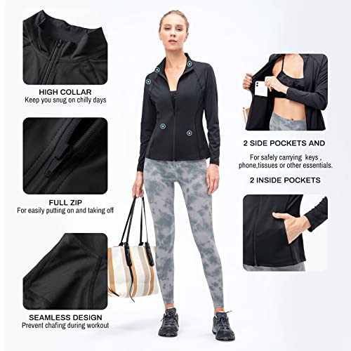 Women's Lightweight Full Zip Running Jacket with Pockets