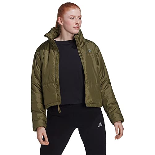 adidas Women's Olive 3 Stripes Midweight Jacket