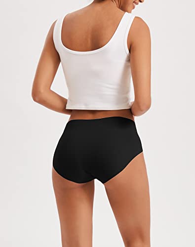 INNERSY Women's Seamless Black Microfibre Knickers - 3 Pack