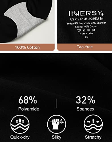 INNERSY Women's Seamless Black Microfibre Knickers - 3 Pack