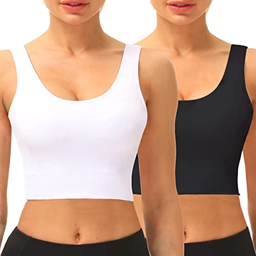 SIMIYA Women's Wireless Seamless Sports Bra 2-Pack