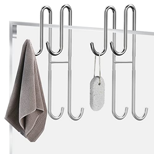 Vibbang 2-Pack Stainless Steel Shower Door Hooks