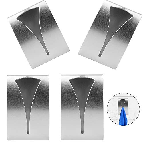4-Piece Self-Adhesive Stainless Steel Towel Hook Set