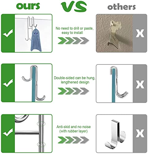 Vibbang 2-Pack Stainless Steel Shower Door Hooks