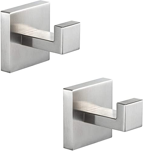 Stainless Steel Wall-Mounted Towel Hooks - 2 Pack