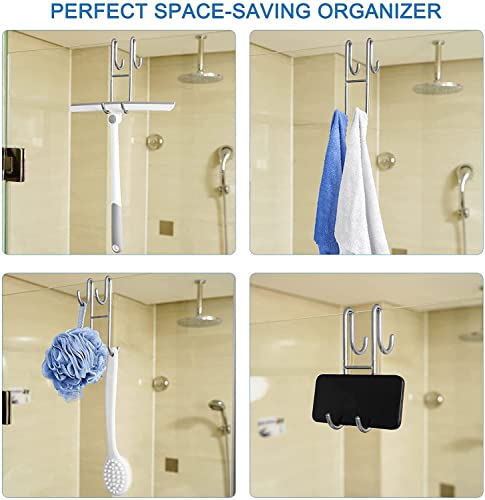 Vibbang 2-Pack Stainless Steel Shower Door Hooks