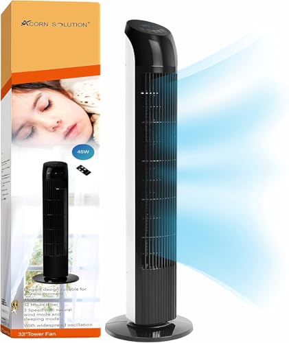 AcornSolution 33-Inch Oscillating Tower Fan with Remote