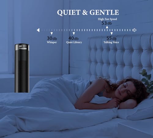 PureMate 46-Inch Oscillating Tower Fan with Remote
