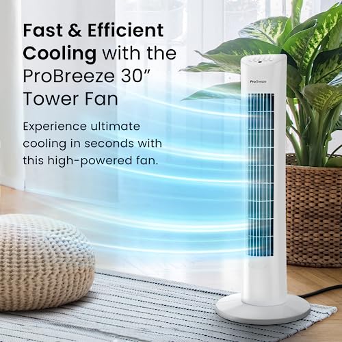 Pro Breeze® 30-Inch Oscillating Tower Fan