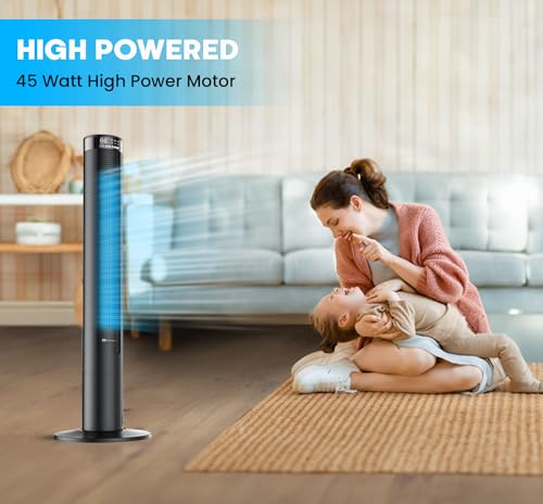 PureMate 46-Inch Oscillating Tower Fan with Remote