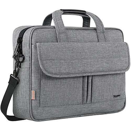 Grey Water-Resistant Laptop Bag with Shoulder Strap