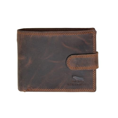Men's RFID Blocking Hunter Leather Wallet - Dark Brown