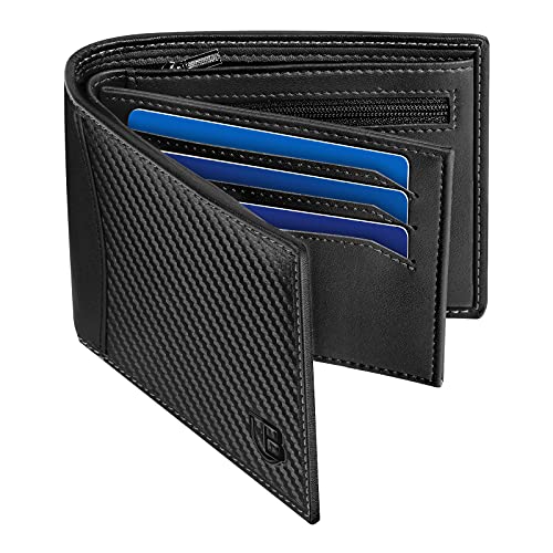 BIAL Men's RFID Bifold Leather Wallet with Coin Pocket