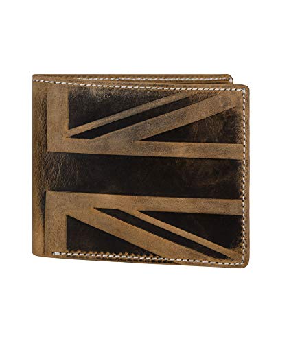 Designer Distressed Leather Wallet with Zip Coin Pocket