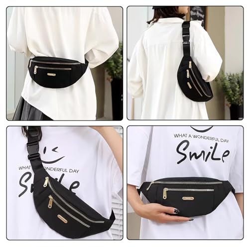 Stylish Black Fanny Pack with Adjustable Straps
