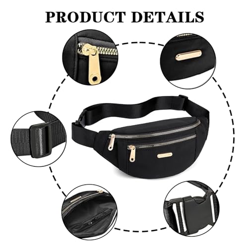Stylish Black Fanny Pack with Adjustable Straps