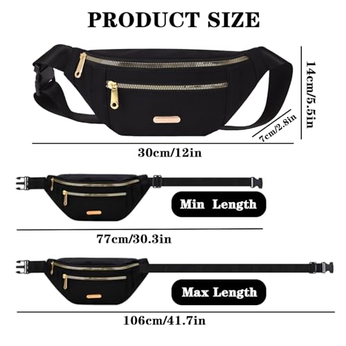 Stylish Black Fanny Pack with Adjustable Straps