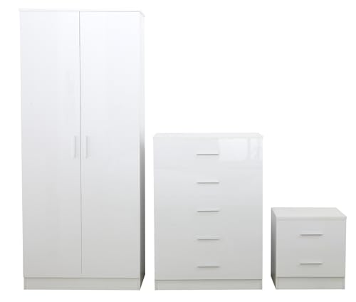 Elegant 3-Piece White Bedroom Furniture Set