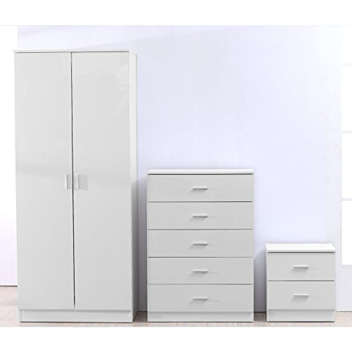 Elegant 3-Piece White Bedroom Furniture Set