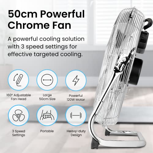 Pro Breeze® 20" Adjustable Chrome Gym Floor Fan