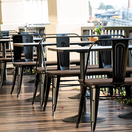 Yaheetech Industrial Metal and Wood Dining Bench