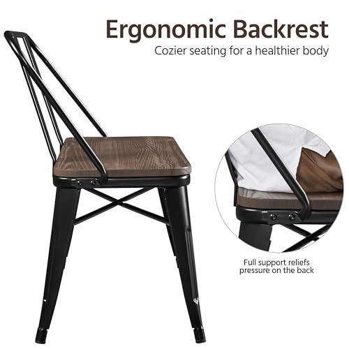 Yaheetech Industrial Metal and Wood Dining Bench