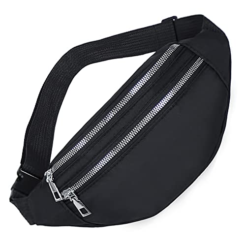 Water-Resistant Black Oxford Fanny Pack for Sports