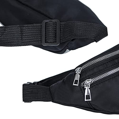 Water-Resistant Black Oxford Fanny Pack for Sports
