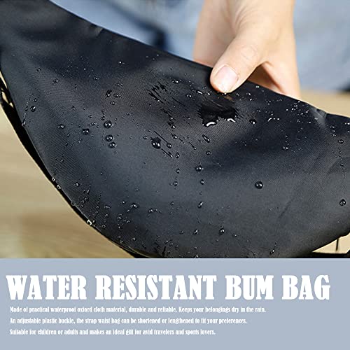 Water-Resistant Black Oxford Fanny Pack for Sports