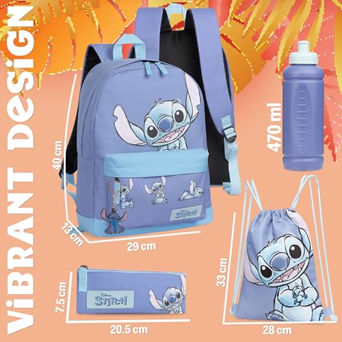 Disney Stitch 5-Piece School Backpack Set