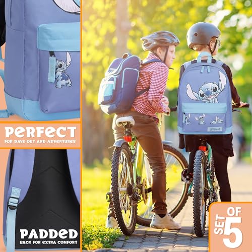 Disney Stitch 5-Piece School Backpack Set