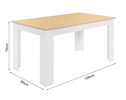Modern Wooden Dining Table with 4 Chairs Set