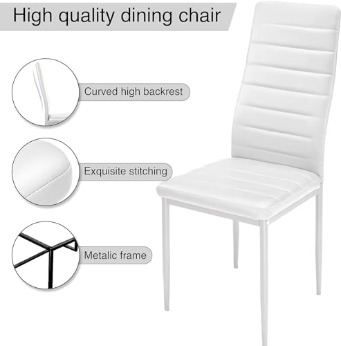 Modern Wooden Dining Table with 4 Chairs Set