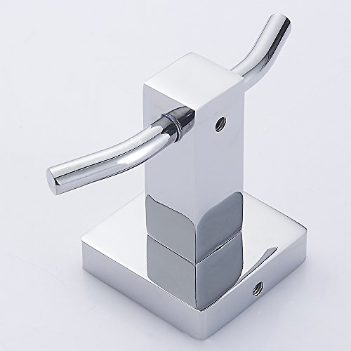 Double Brass Bath Robe Hook - Chrome Finish