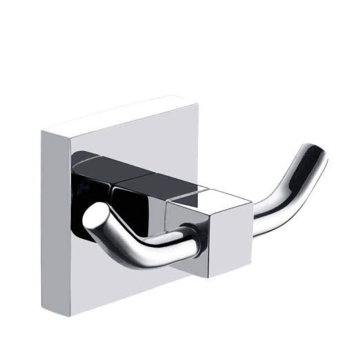 Double Brass Bath Robe Hook - Chrome Finish