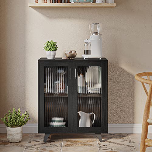Panana Black Wood Sideboard Storage Cabinet 69cm