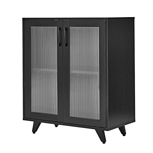 Panana Black Wood Sideboard Storage Cabinet 69cm