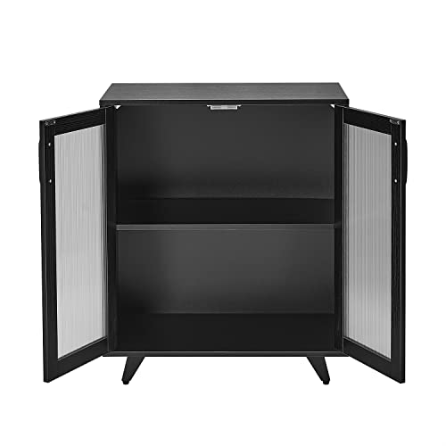 Panana Black Wood Sideboard Storage Cabinet 69cm